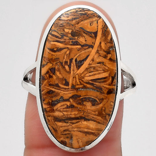 Natural Coquina Fossil Jasper India Ring size-8 R-1005 SDR246794