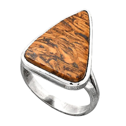 Natural Coquina Fossil Jasper India Ring size-7 R-1005 SDR246819