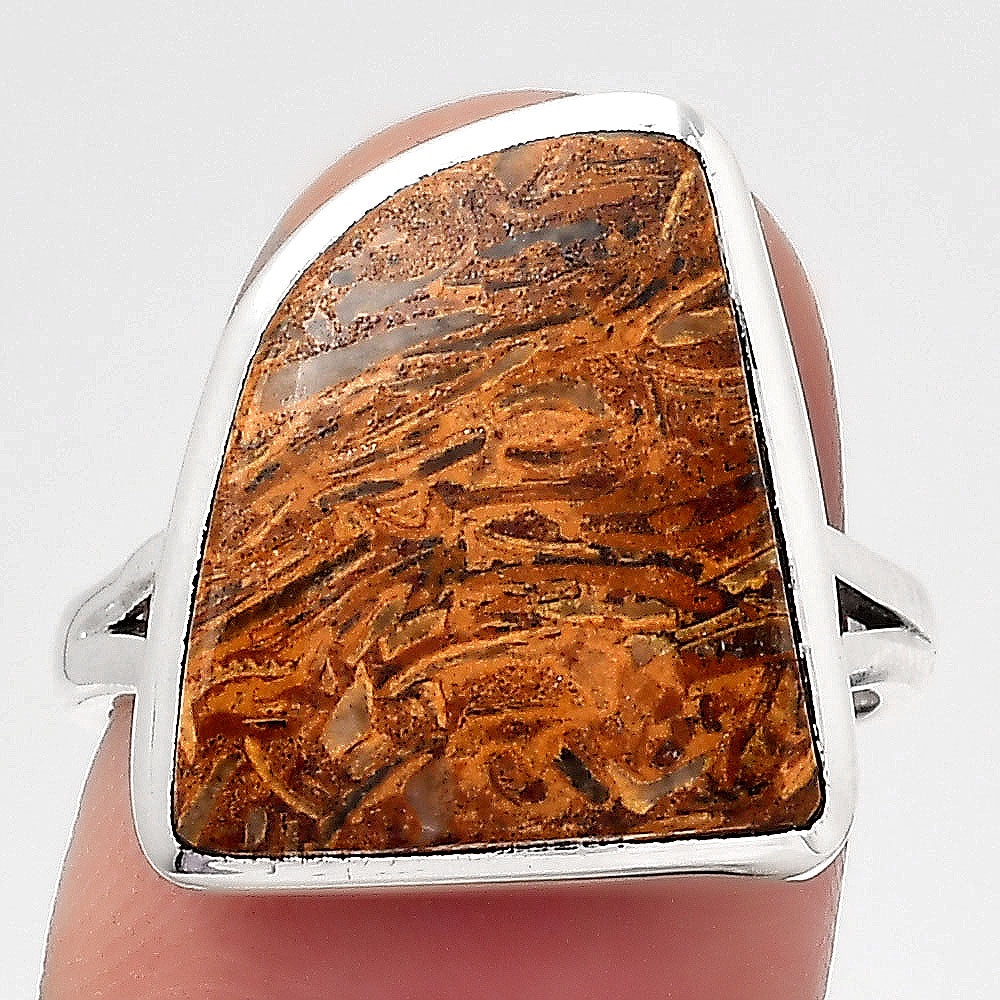 Natural Coquina Fossil Jasper India Ring size-7 R-1005 SDR246826