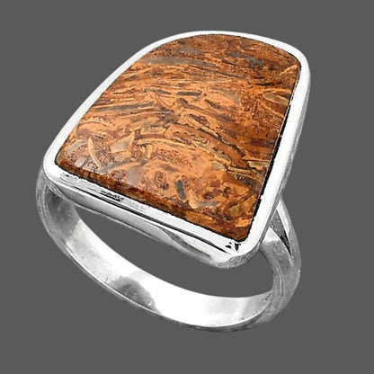 Natural Coquina Fossil Jasper India Ring size-7 R-1005 SDR246826