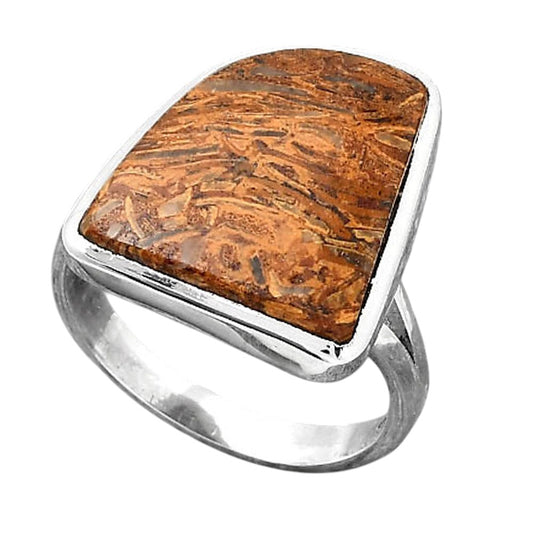 Natural Coquina Fossil Jasper India Ring size-7 R-1005 SDR246826
