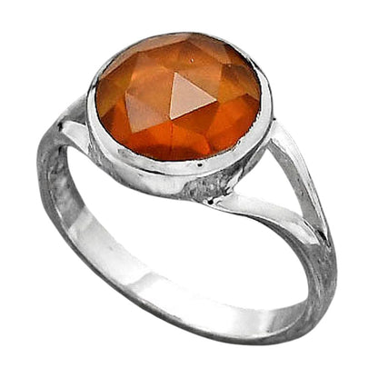 Faceted Lab Created Padparadscha Sapphire Ring size-8 R-1005 SDR246833