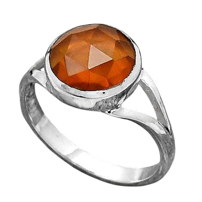 Faceted Lab Created Padparadscha Sapphire Ring size-8 R-1005 SDR246834