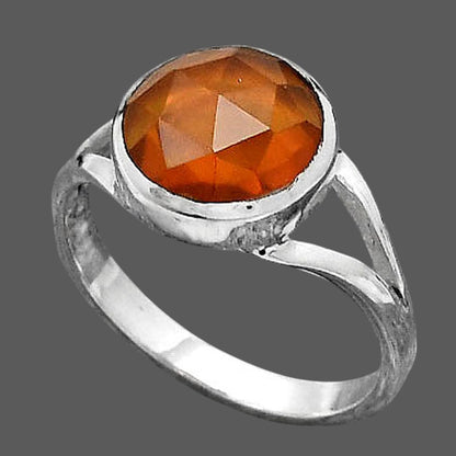 Faceted Lab Created Padparadscha Sapphire Ring size-8 R-1005 SDR246835