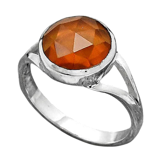 Faceted Lab Created Padparadscha Sapphire Ring size-8 R-1005 SDR246835