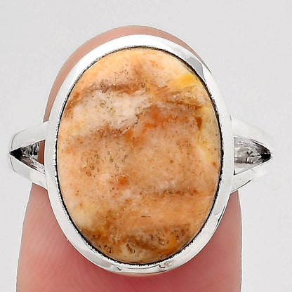 Natural Coral Jasper Ring size-8 R-1005 SDR246838