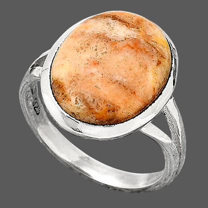 Natural Coral Jasper Ring size-8 R-1005 SDR246838