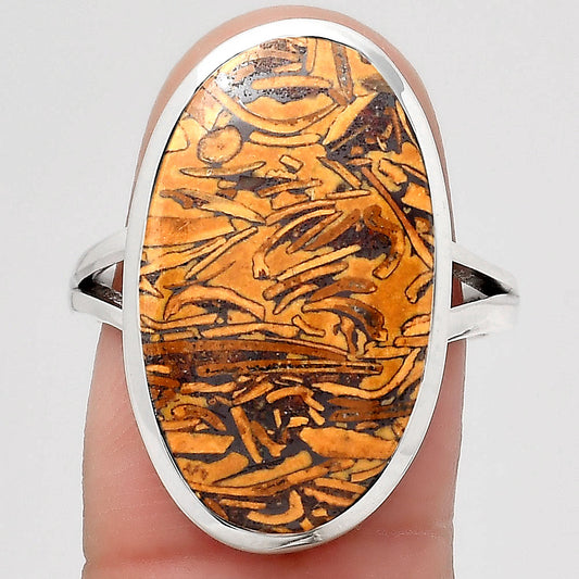 Natural Coquina Fossil Jasper India Ring size-8 R-1005 SDR246840