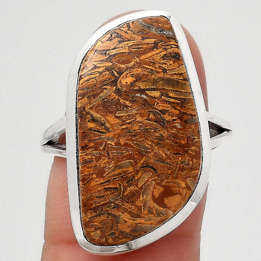 Coquina Fossil Jasper - India Ring size-8.5 R-1005 SDR246853
