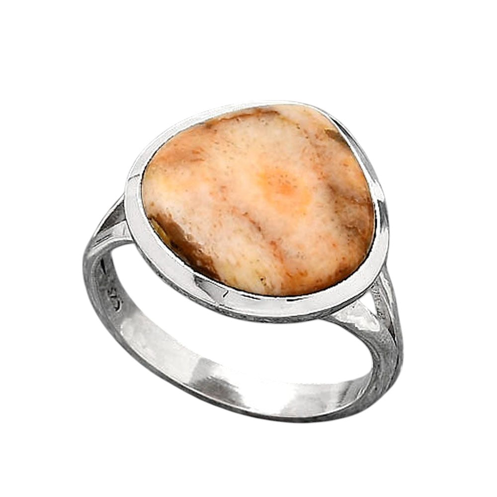 Natural Coral Jasper Ring size-8 R-1005 SDR246865