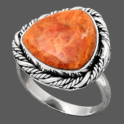 Natural Red Sponge Coral Ring size-8 R-1013 SDR246867