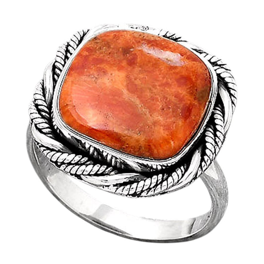 Natural Red Sponge Coral Ring size-7 R-1013 SDR246870