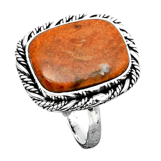 Natural Red Sponge Coral Ring size-8.5 R-1013 SDR246873