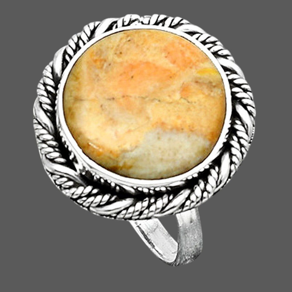 Natural Coral Jasper Ring size-8.5 R-1013 SDR246874
