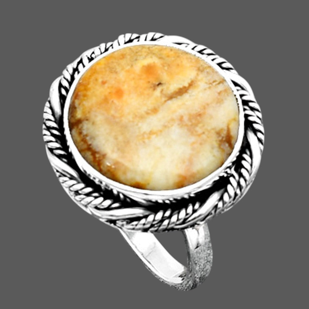 Natural Coral Jasper Ring size-8 R-1013 SDR246881