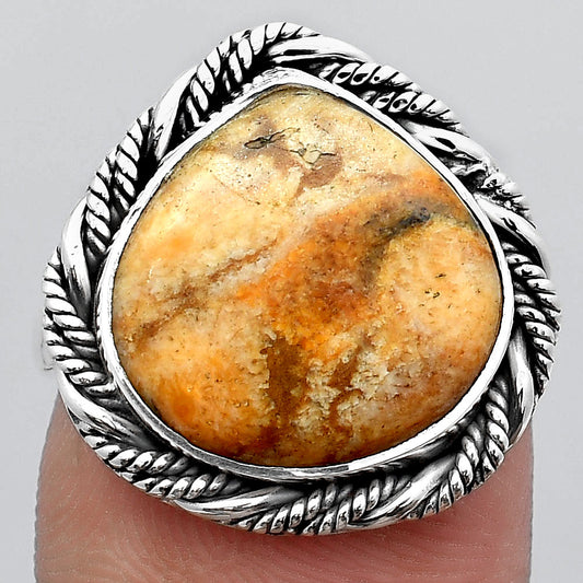 Natural Coral Jasper Ring size-7 R-1013 SDR246884