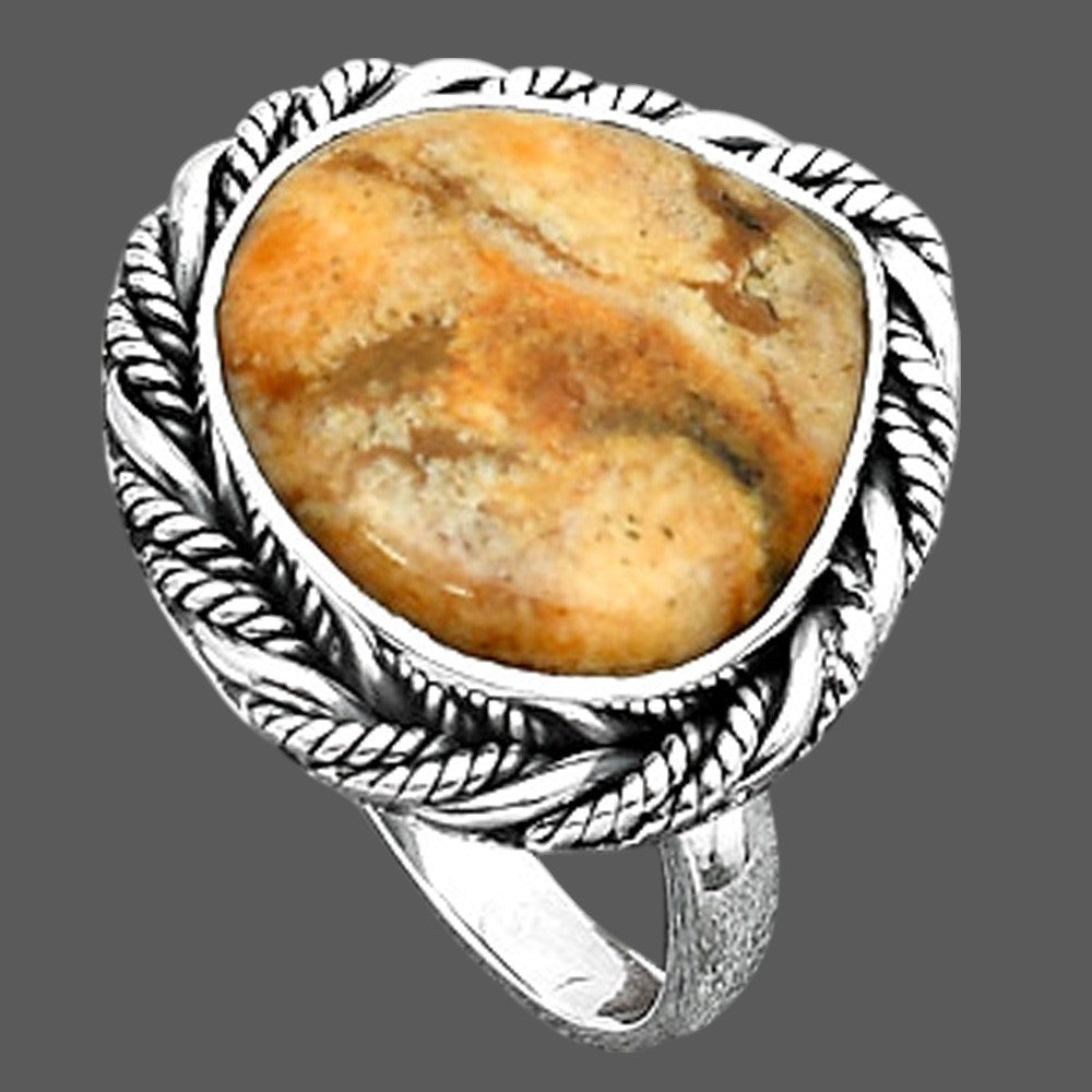 Natural Coral Jasper Ring size-7 R-1013 SDR246884