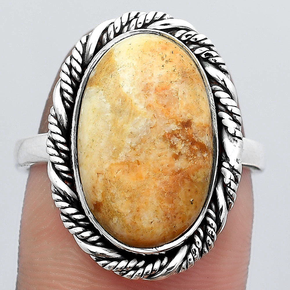 Natural Coral Jasper Ring size-8.5 R-1013 SDR246887