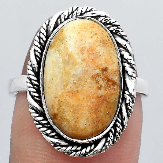 Natural Coral Jasper Ring size-8.5 R-1013 SDR246887