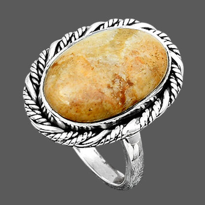 Natural Coral Jasper Ring size-8.5 R-1013 SDR246887