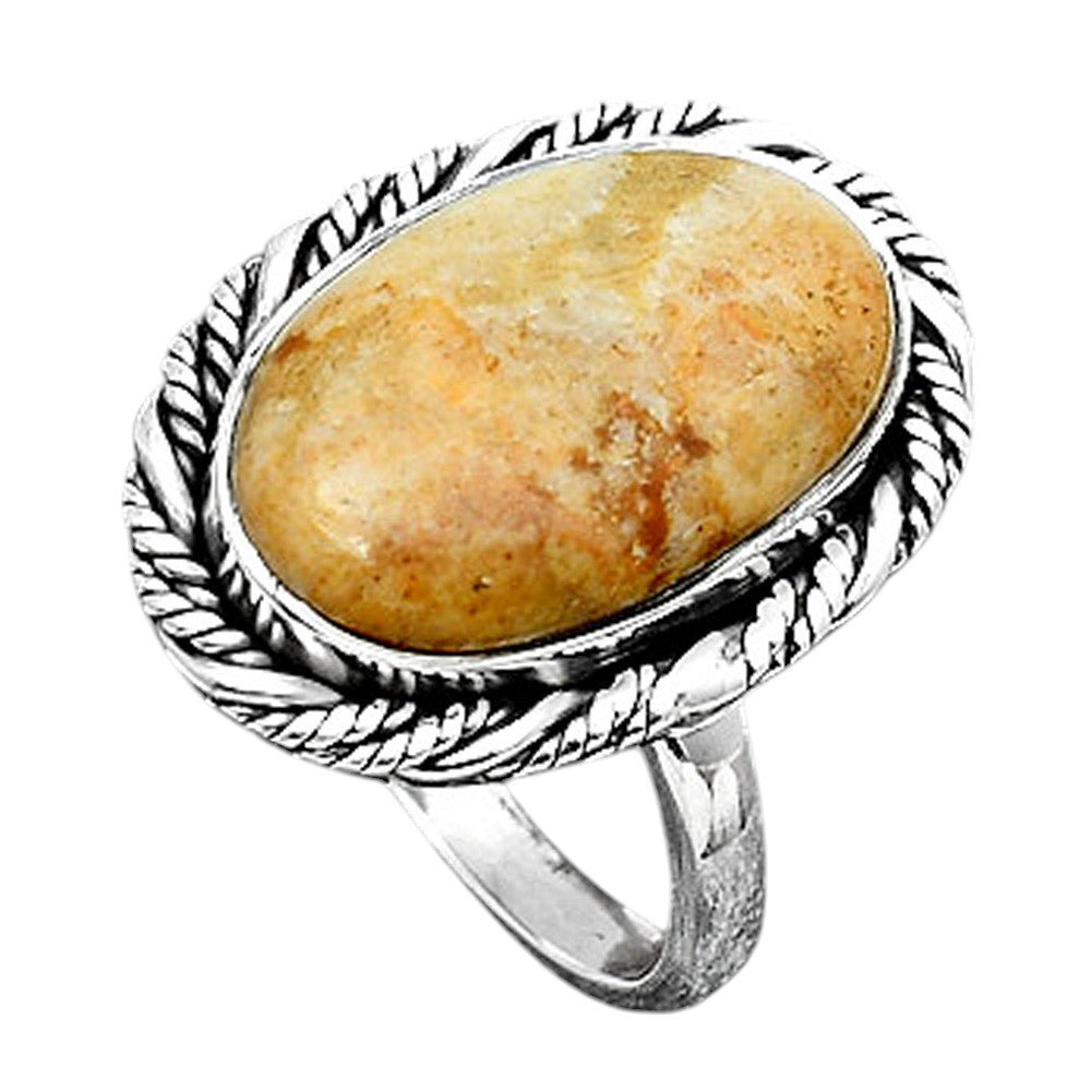 Natural Coral Jasper Ring size-8.5 R-1013 SDR246887