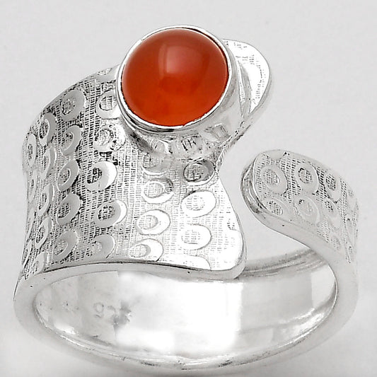 Adjustable - Natural Carnelian Ring size-8 R-1381 SDR246892