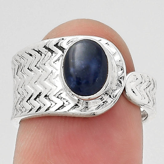 Adjustable - Natural Sodalite Ring size-6.5 R-1381 SDR246945