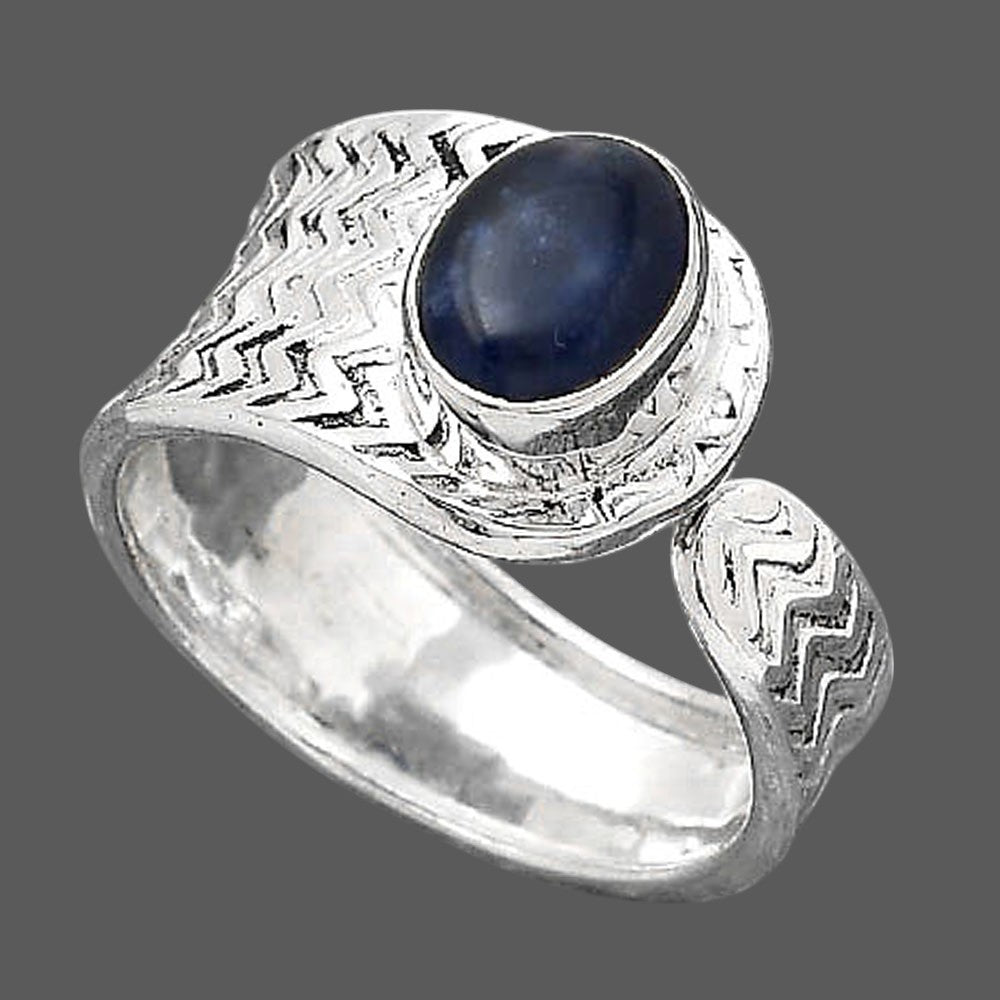 Adjustable - Natural Sodalite Ring size-6.5 R-1381 SDR246945