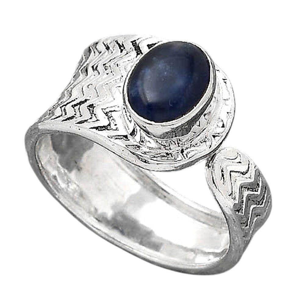 Adjustable - Natural Sodalite Ring size-6.5 R-1381 SDR246945