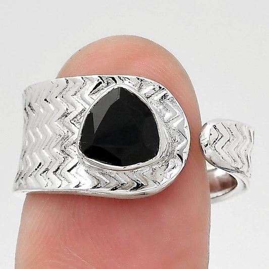 Adjustable - Black Onyx - Brazil Ring size-6.5 R-1381 SDR246951