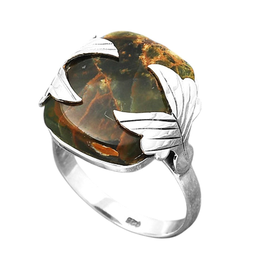 Natural Turkish Rainforest Chrysocolla Ring size-8 R-1354 SDR246957