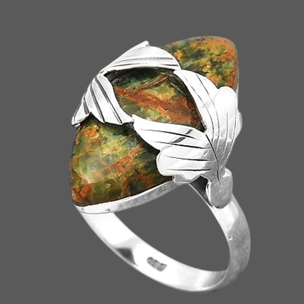 Turkish Rainforest Chrysocolla Ring size-7.5 R-1354 SDR246959