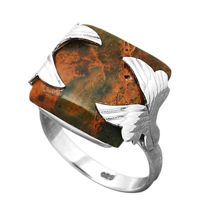 Turkish Rainforest Chrysocolla Ring size-6.5 R-1354 SDR246961