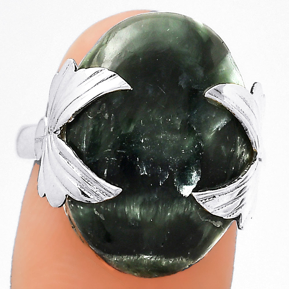 Natural Russian Seraphinite Ring size-8 R-1354 SDR246963
