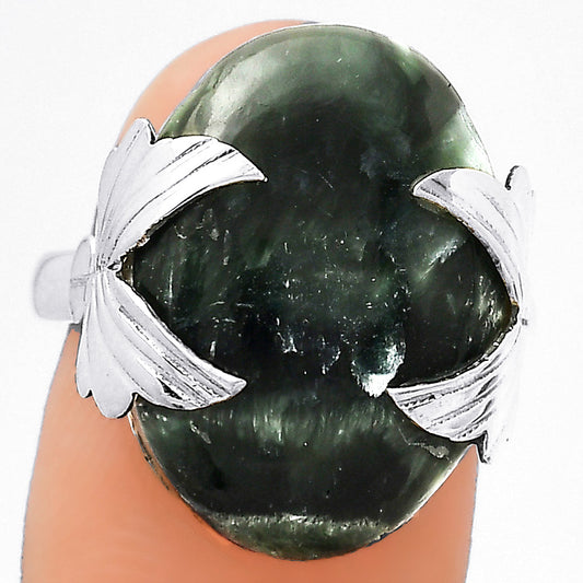 Natural Russian Seraphinite Ring size-8 R-1354 SDR246963