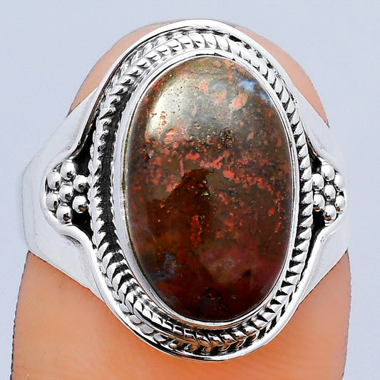 Natural Red Moss Agate Ring size-8 R-1312 SDR246966