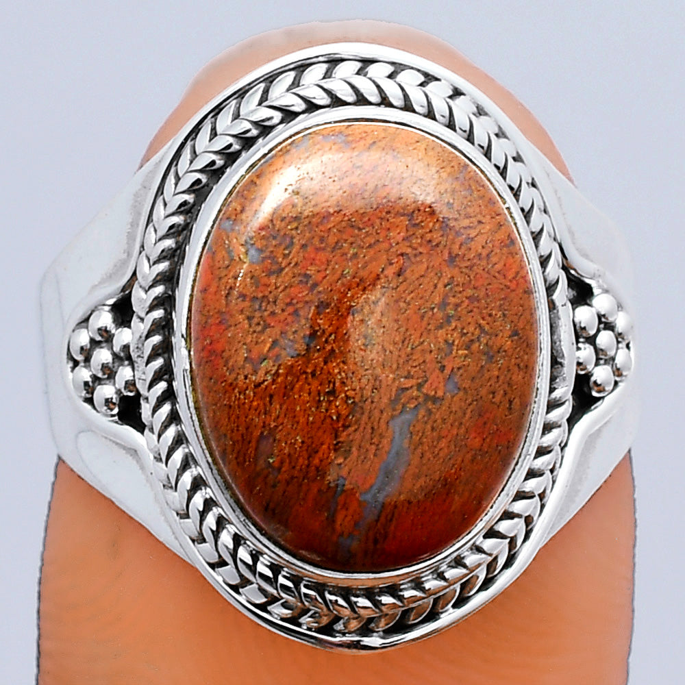 Natural Red Moss Agate Ring size-8 R-1312 SDR246969
