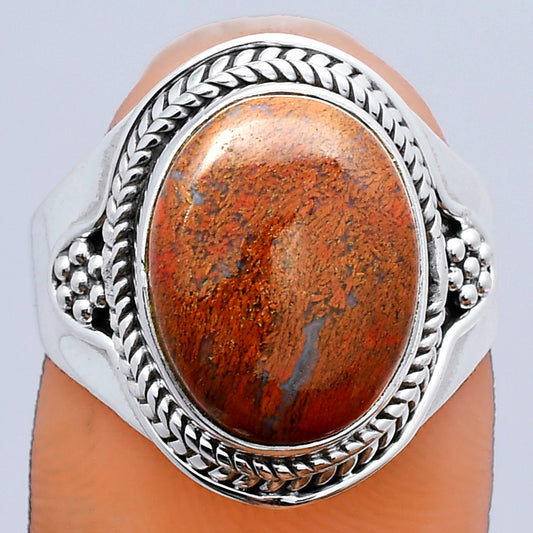 Natural Red Moss Agate Ring size-8 R-1312 SDR246969