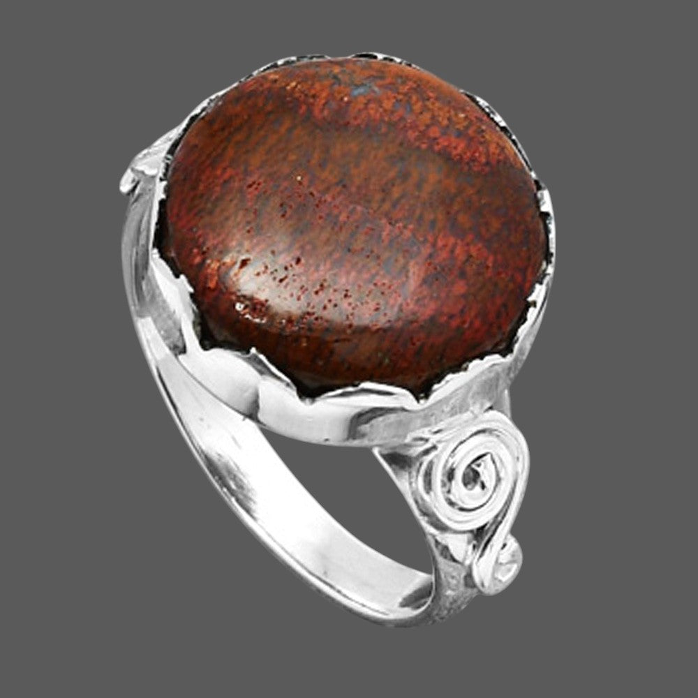 Natural Red Moss Agate Ring size-9 R-1315 SDR246981