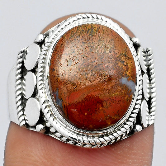 Natural Red Moss Agate Ring size-8 R-1579 SDR247010