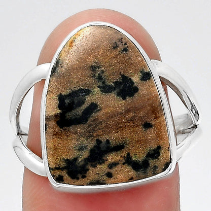 Natural Russian Honey Dendrite Opal Ring size-9 R-1002 SDR247027