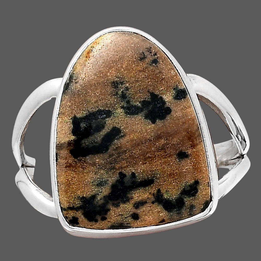 Natural Russian Honey Dendrite Opal Ring size-9 R-1002 SDR247027