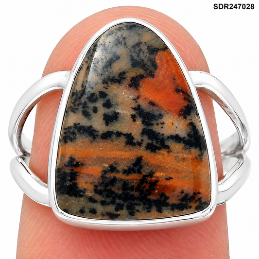 Natural Russian Honey Dendrite Opal Ring size-8 R-1002 SDR247028