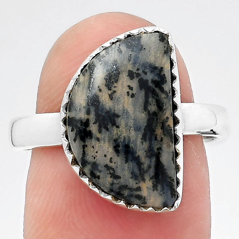 Natural Russian Honey Dendrite Opal Ring size-8 R-1210 SDR247031