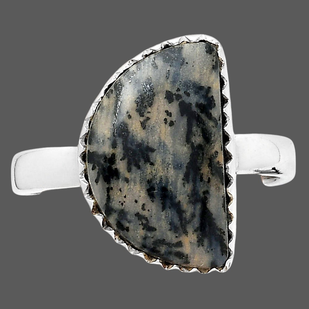 Natural Russian Honey Dendrite Opal Ring size-8 R-1210 SDR247031