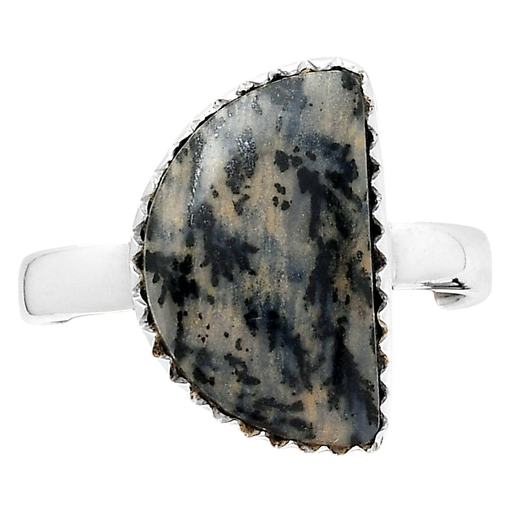 Natural Russian Honey Dendrite Opal Ring size-8 R-1210 SDR247031