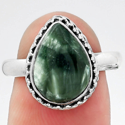 Natural Russian Seraphinite Ring size-8 R-1196 SDR247041