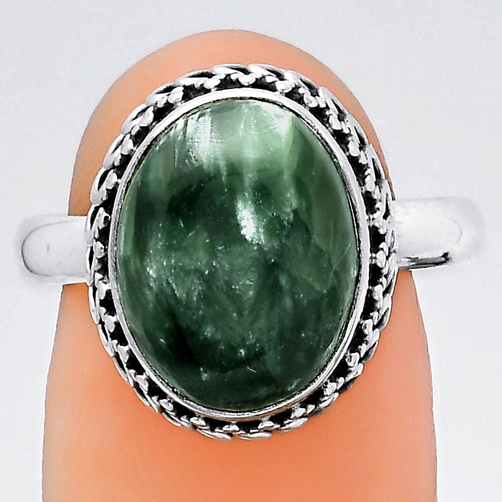 Natural Russian Seraphinite Ring size-8 R-1196 SDR247046