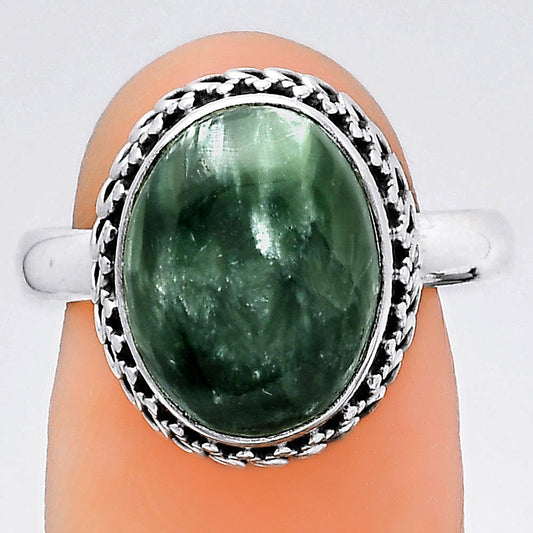 Natural Russian Seraphinite Ring size-8 R-1196 SDR247046