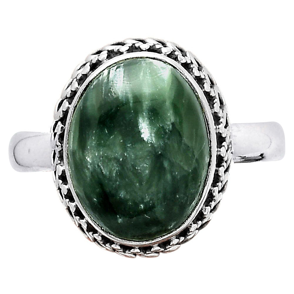 Natural Russian Seraphinite Ring size-8 R-1196 SDR247046